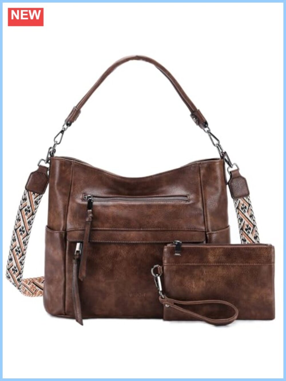 Large Hobo Purse Set RFID Wallet Roomy Shoulder Crossbody Tote Handbag